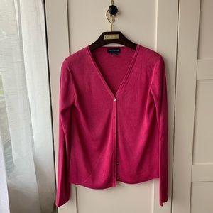 Ann Taylor Hot Pink Silk Cardigan Size XS